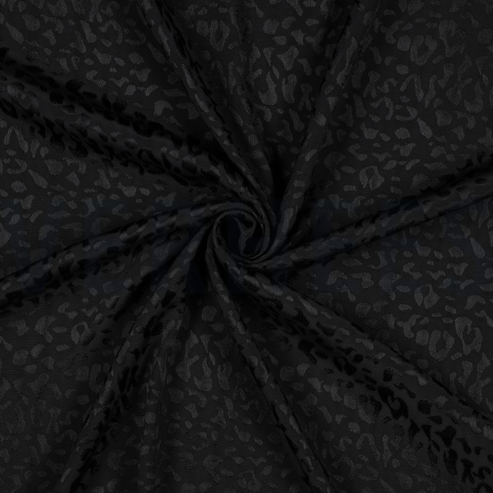 VISCOSE JACQUARD DIERENHUID ZWART #7