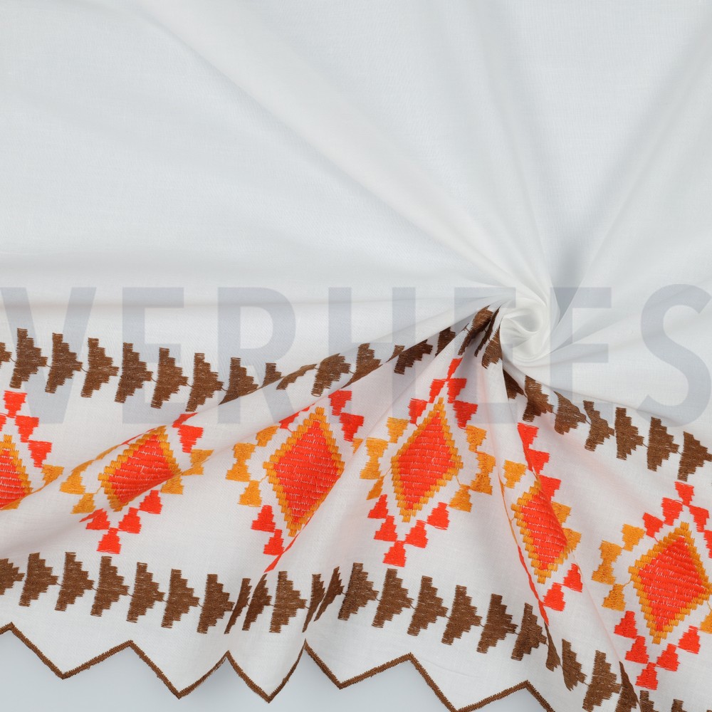 COTON VOILE BORDURE UN CÔTÉ BLANC #7