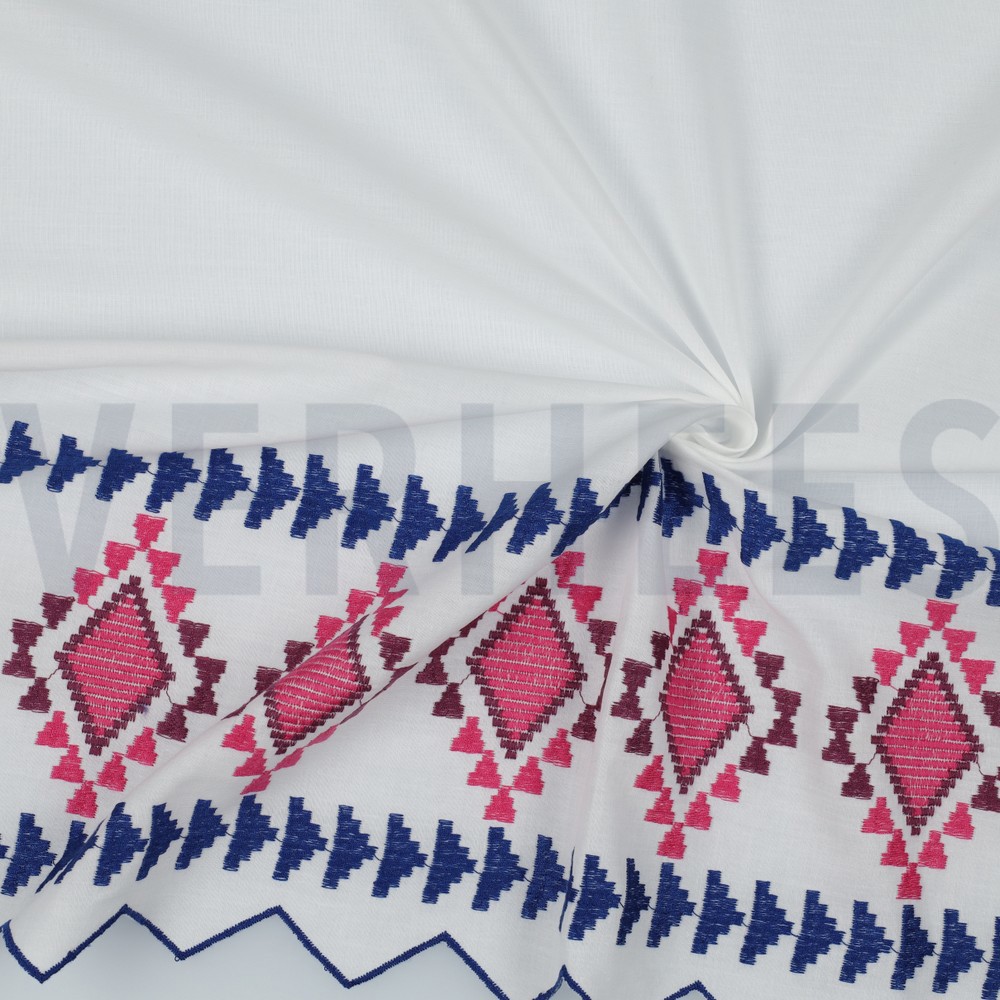 BAUMWOLLE VOILE EINSEITIGER RAND WEISS #7
