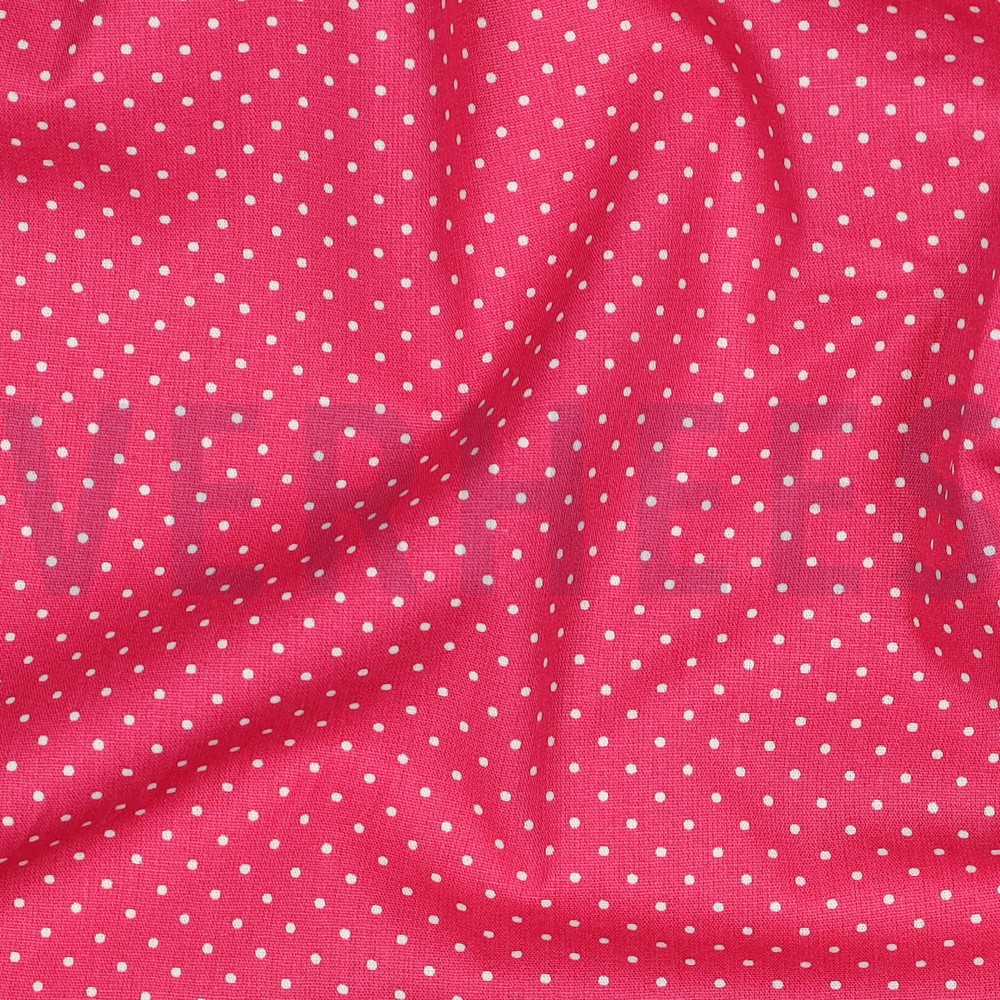 POPELINE DE COTON PETITS POINTS ROSE #7