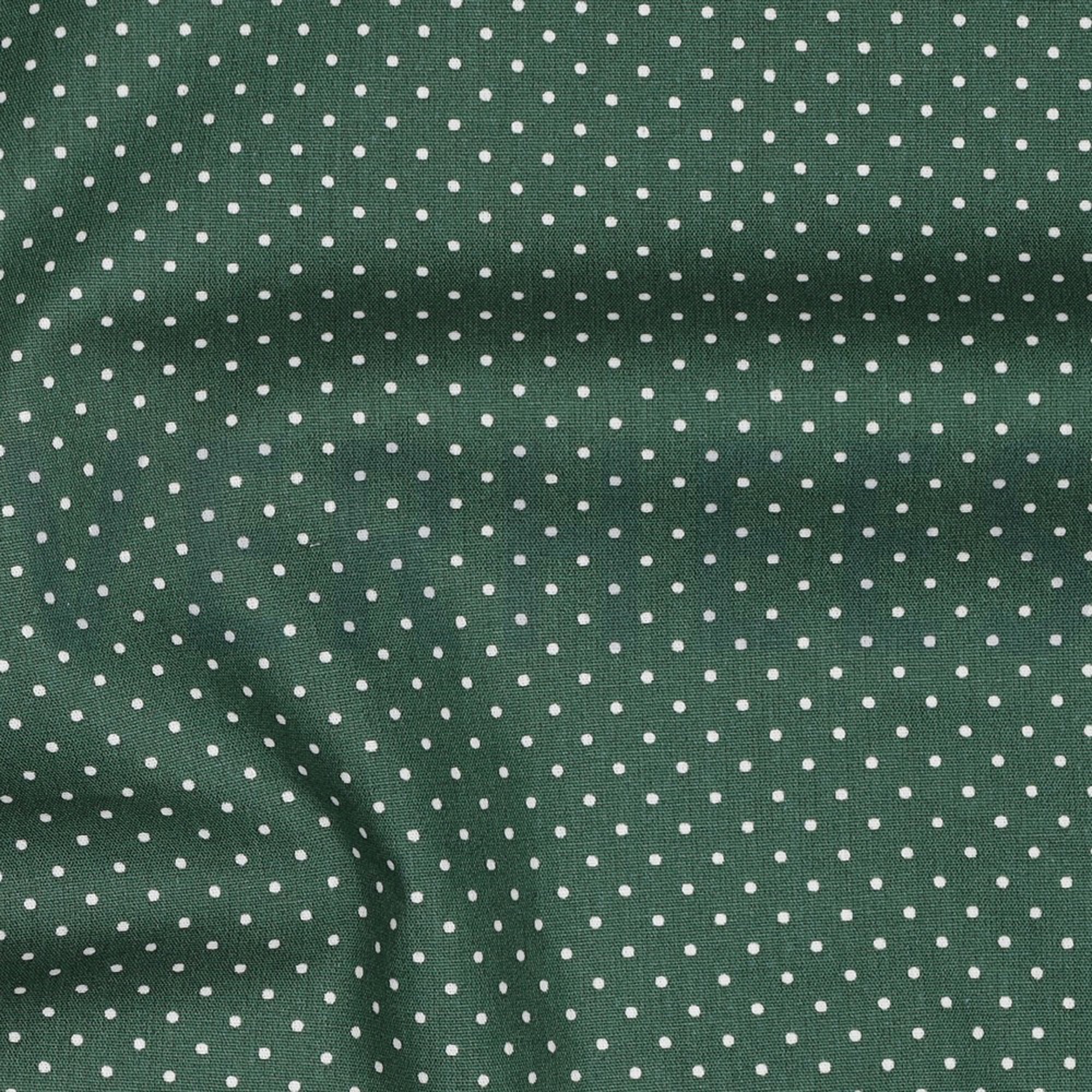 KATOENEN POPLIN KLEINE STIPPEN DONKERGROEN (high resolution) #2