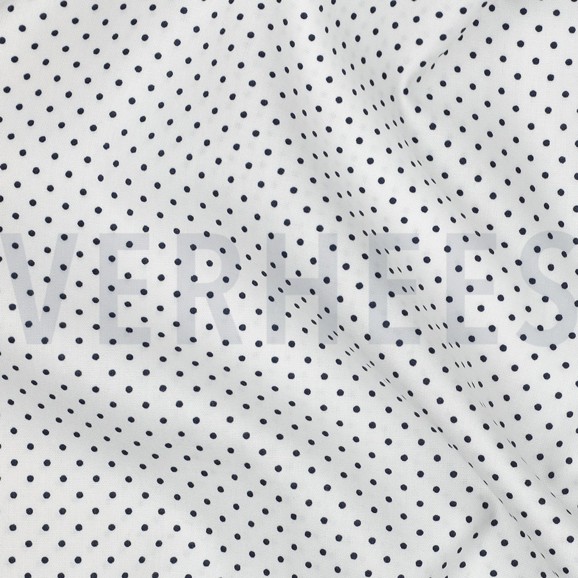 KATOENEN POPLIN KLEINE STIPPEN WIT/DONKERBLAUW (high resolution) #2