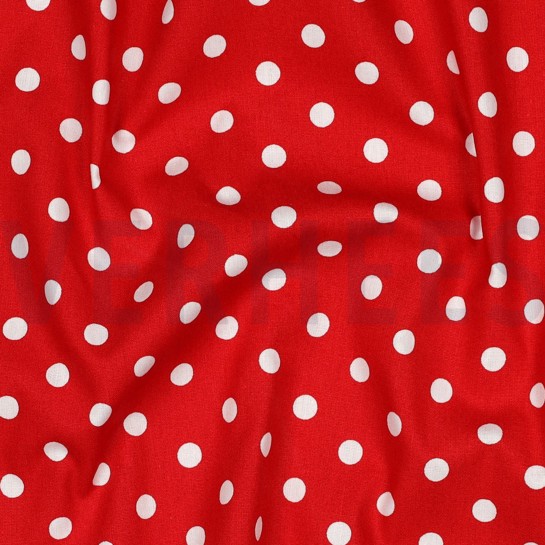 POPELINE DE COTON POINTS ROUGE #7