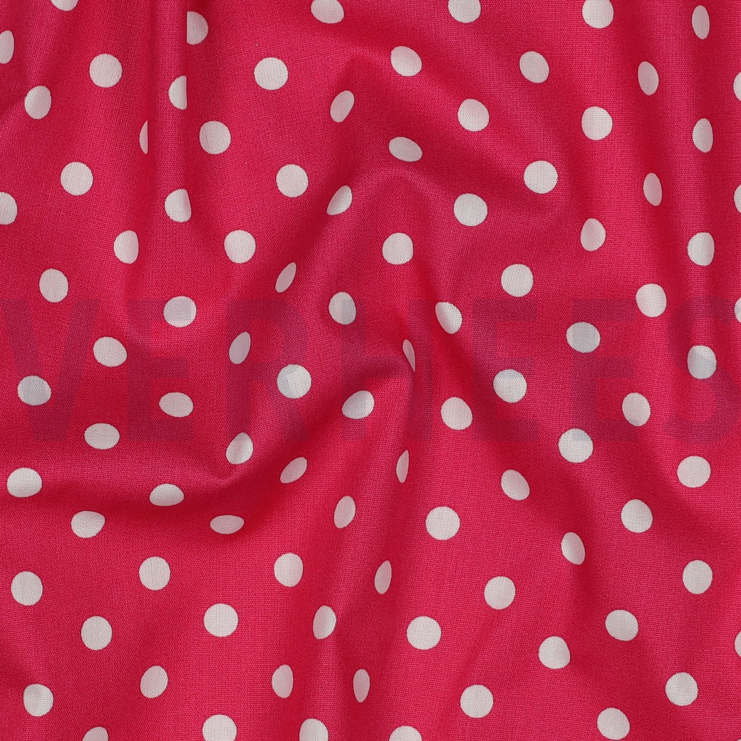 KATOENEN POPLIN STIPPEN ROZE #7