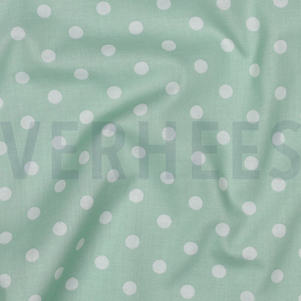 KATOENEN POPLIN STIPPEN MINT #7