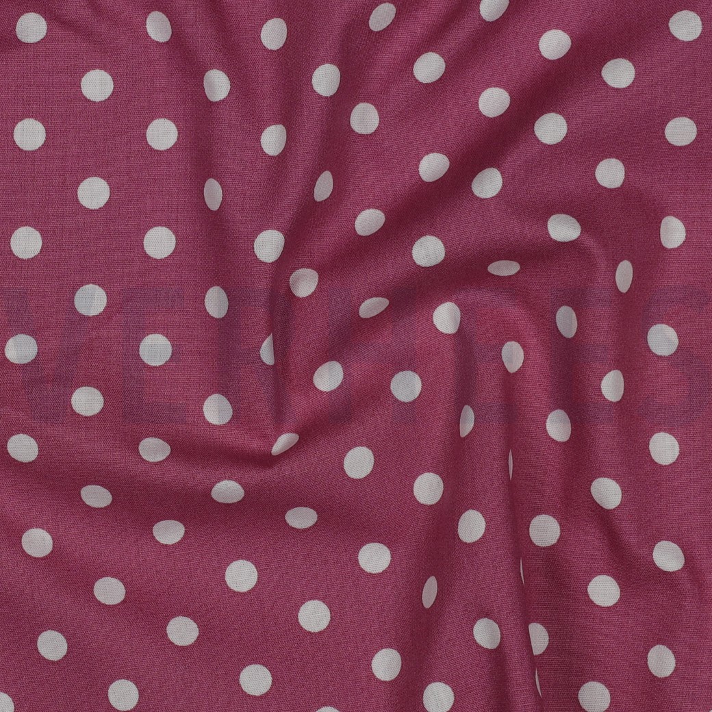 POPELINE DE COTON POINTS MAUVE #7