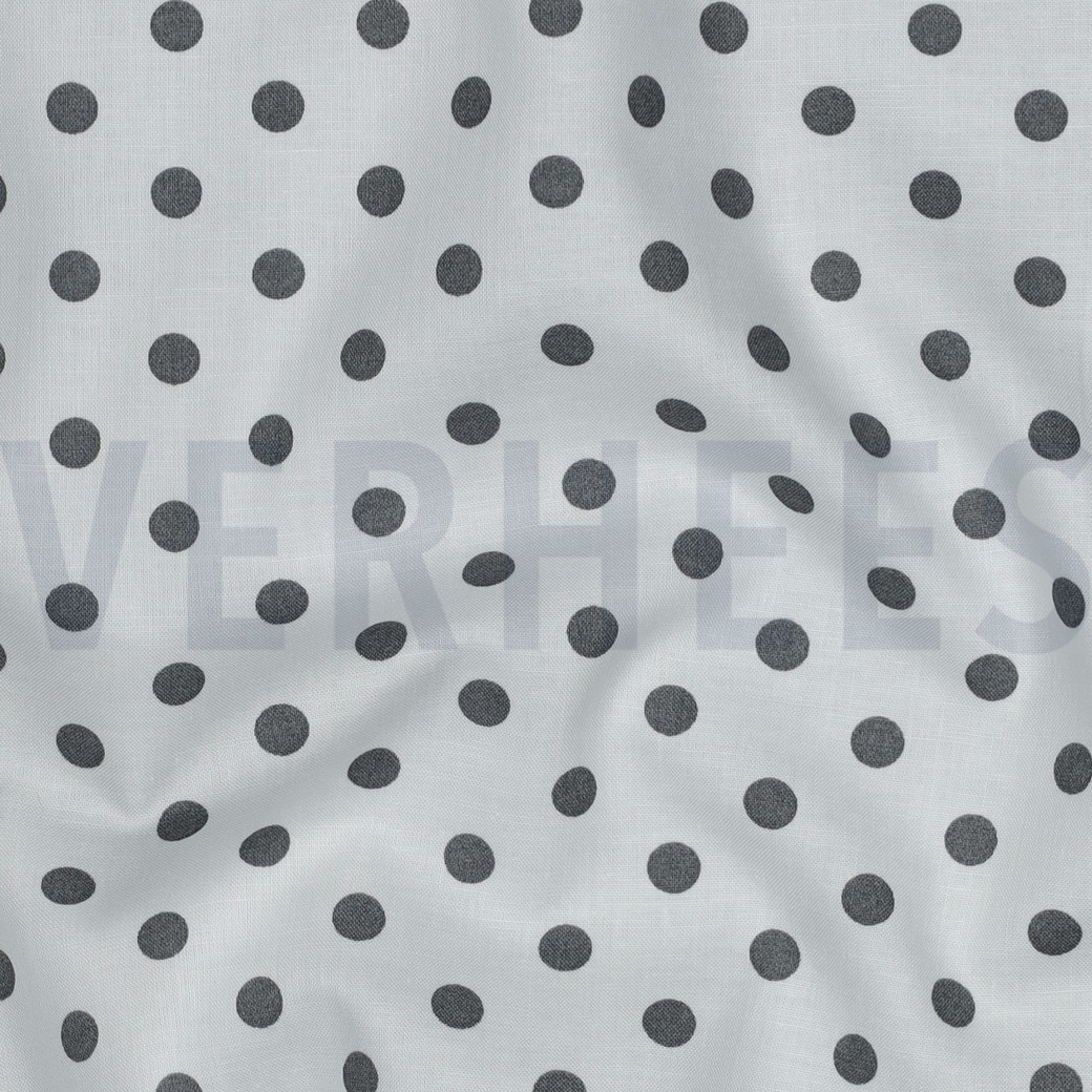 POPLIN DOTS WHITE/GREY #7