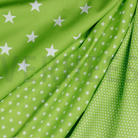 BAUMWOLLE POPELINE STERNE LIMETTE #7