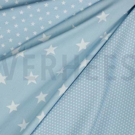 POPLIN STARS LIGHT BLUE #7