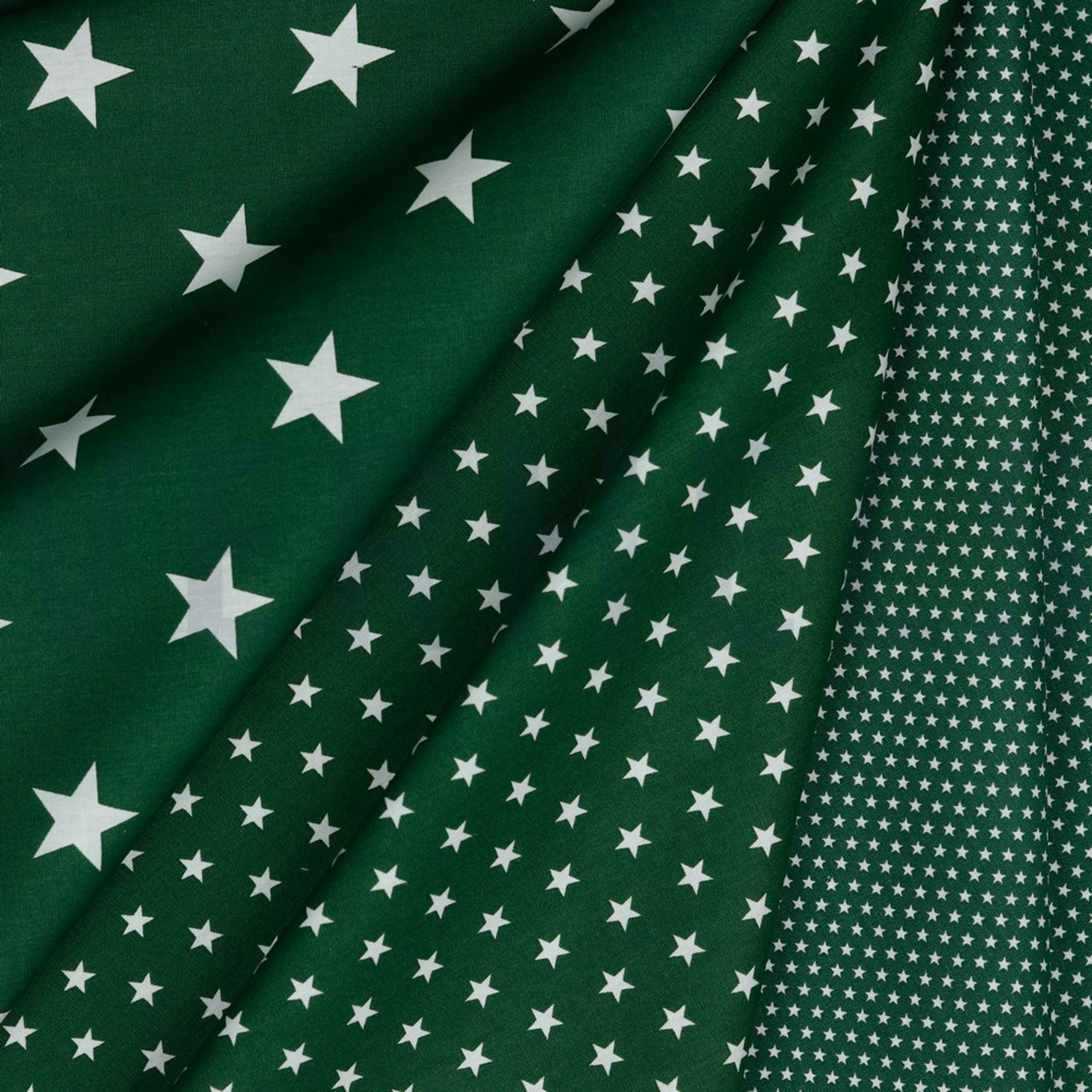KATOENEN POPLIN STERREN DONKERGROEN (high resolution) #2