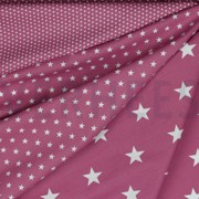 KATOENEN POPLIN STERREN MAUVE (thumbnail) #2
