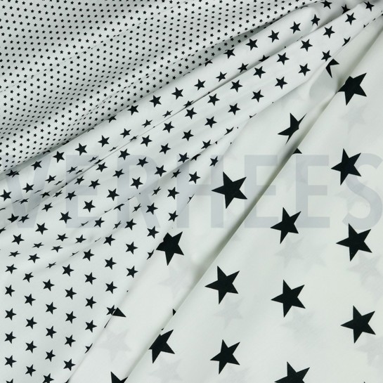 POPLIN STARS WHITE/BLACK #7