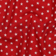 POPELINE DE COTON PETITES ÉTOILES ROUGE (thumbnail) #2