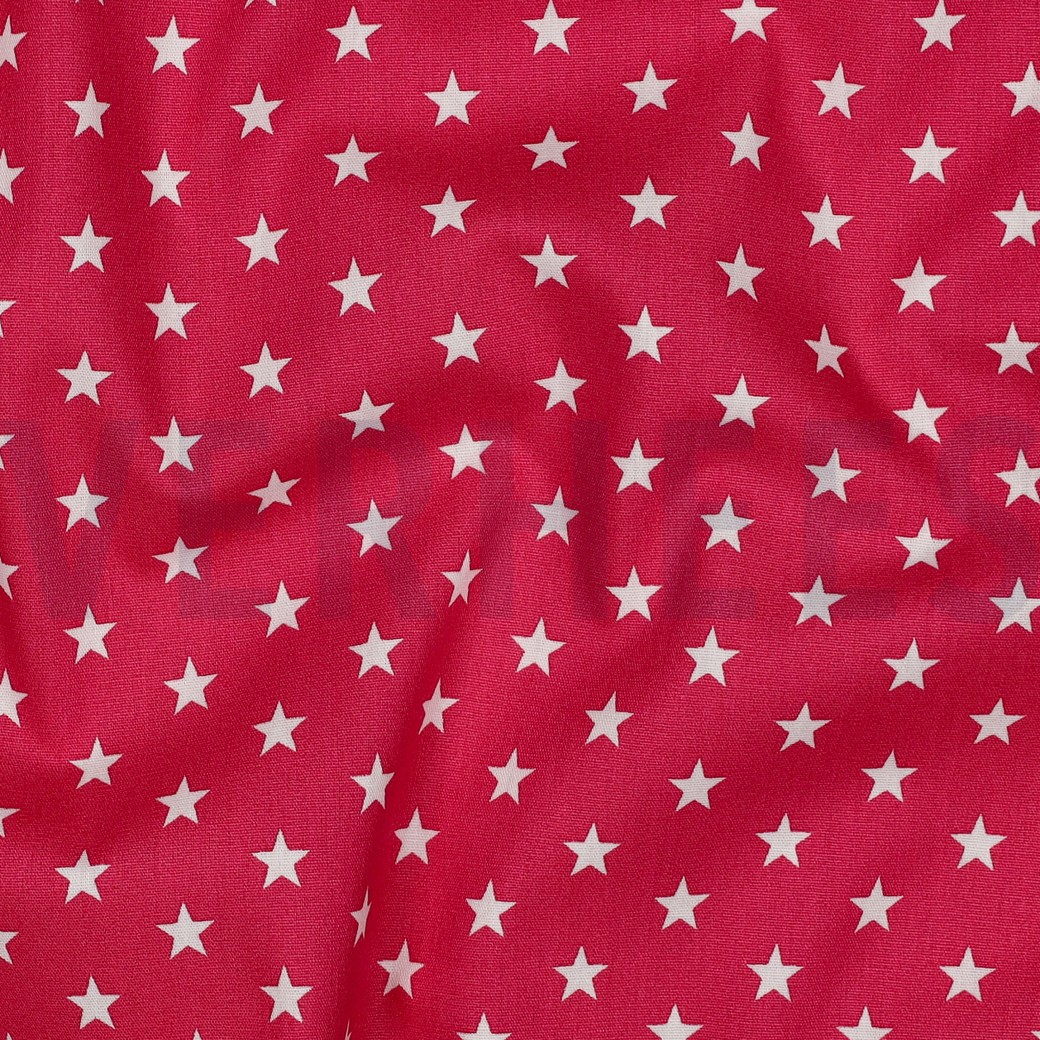 KATOENEN POPLIN KLEINE STERREN ROZE #7