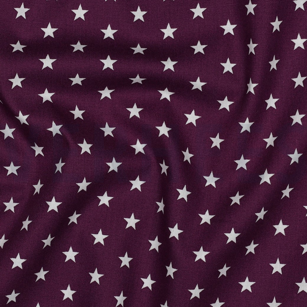 BAUMWOLLE POPELINE KLEINE STERNE LILA/VIOLETT #7