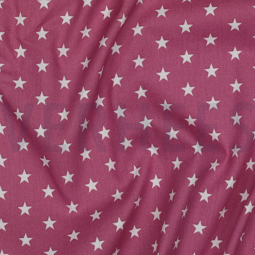 KATOENEN POPLIN KLEINE STERREN MAUVE #7