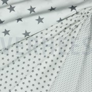 POPELINE DE COTON PETITES ÉTOILES BLANC/GRIS (thumbnail) #2