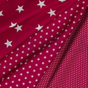 BAUMWOLLE POPELINE MINI STERNE KIRSCHROT (thumbnail) #2