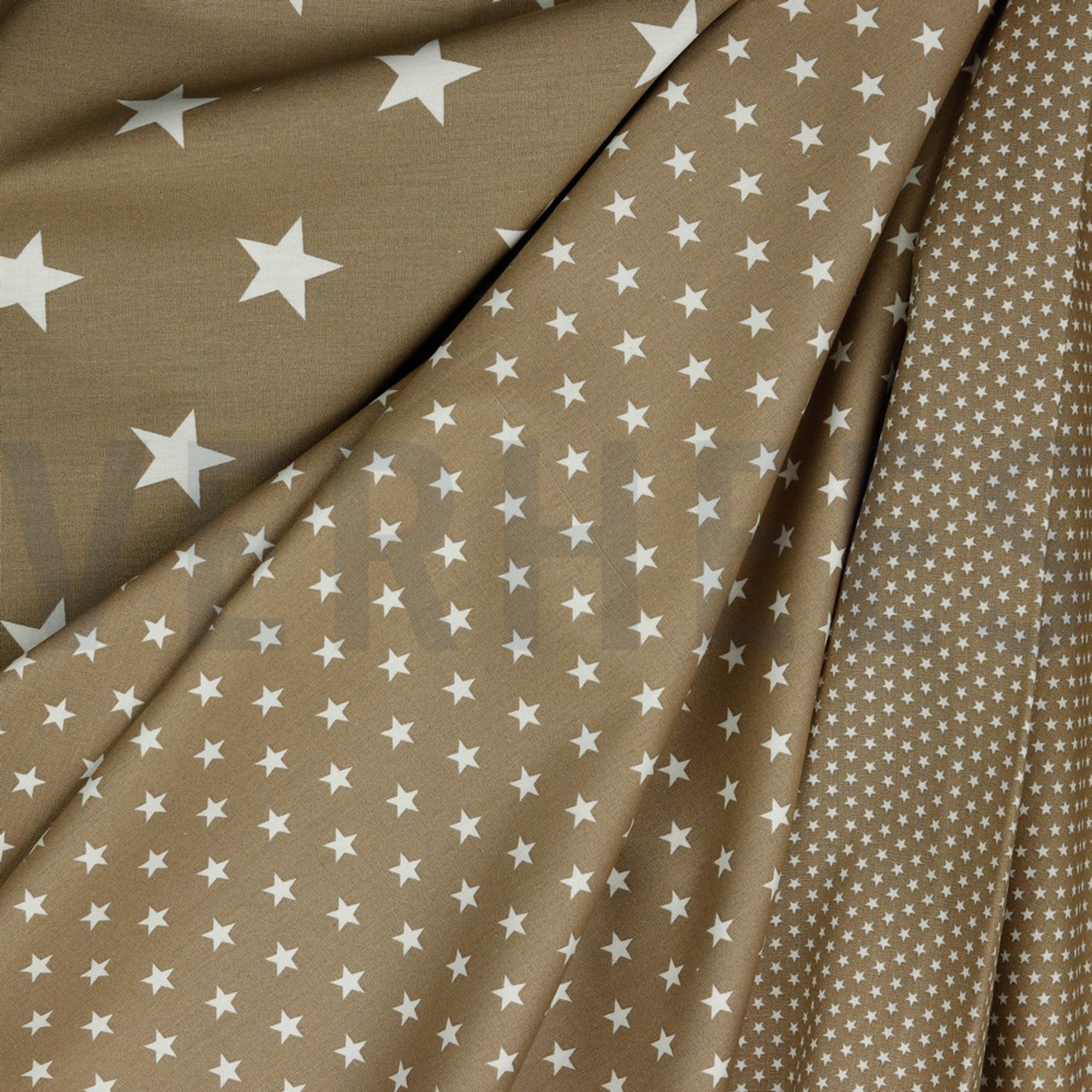 KATOENEN POPLIN MINI STERREN TAUPE (high resolution) #2