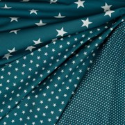 POPELINE DE COTON MINI ÉTOILES PÉTROLE (thumbnail) #2