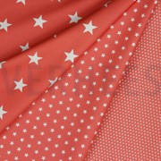 POPELINE DE COTON MINI ÉTOILES CORAIL (thumbnail) #2