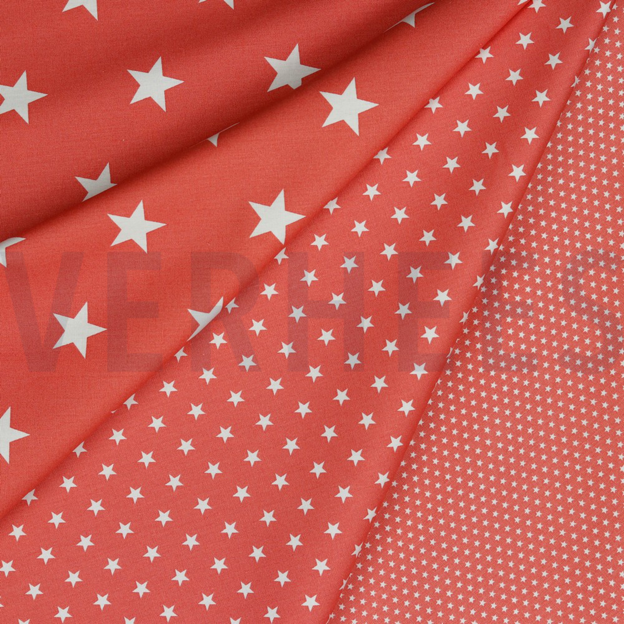 POPELINE DE COTON MINI ÉTOILES CORAIL (high resolution) #2