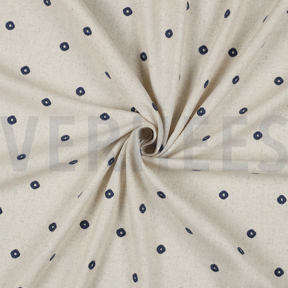 LIN VISCOSE BRODERIE CARRÉ INDIGO #7