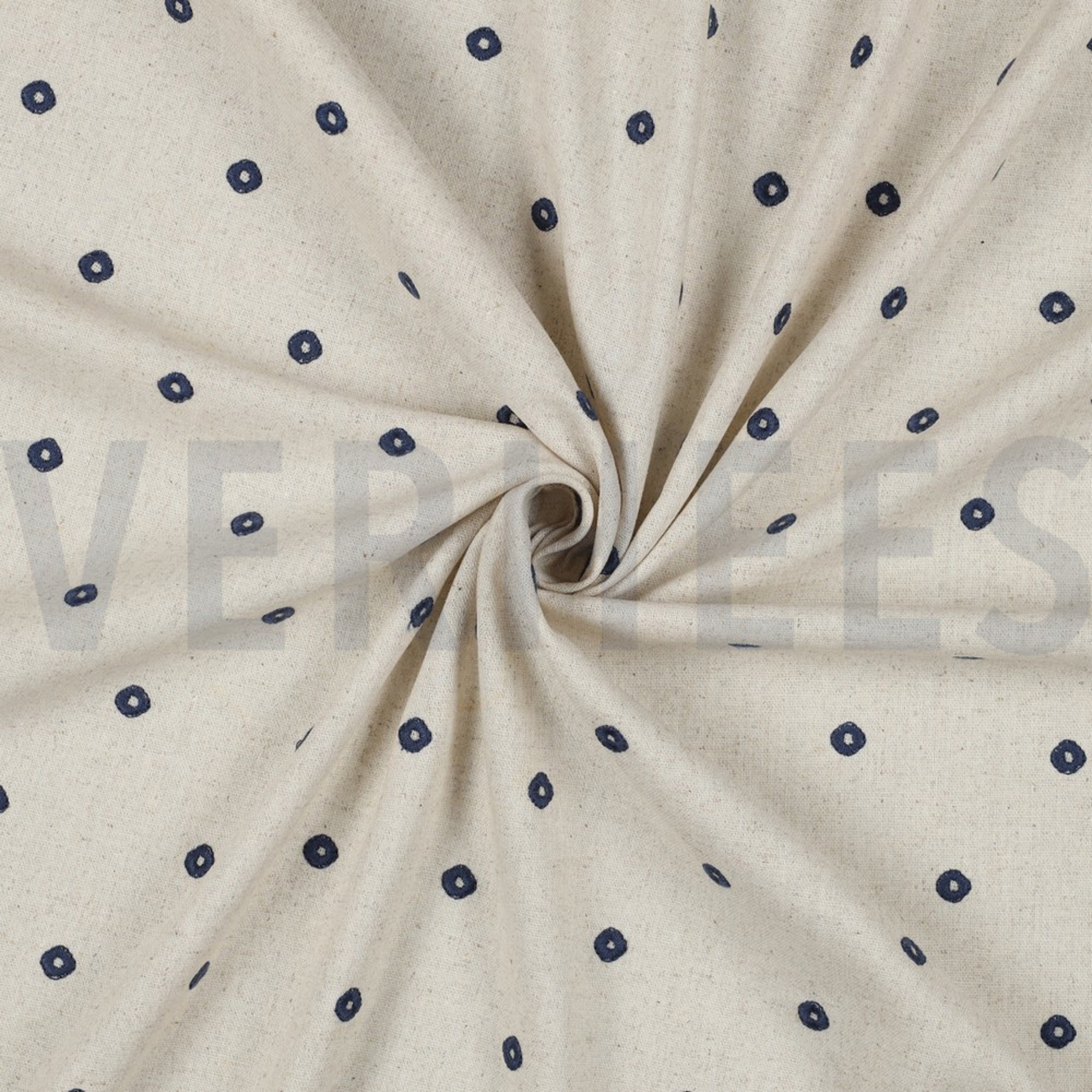 LINEN VISCOSE EMBROIDERY SQUARE INDIGO (high resolution) #2