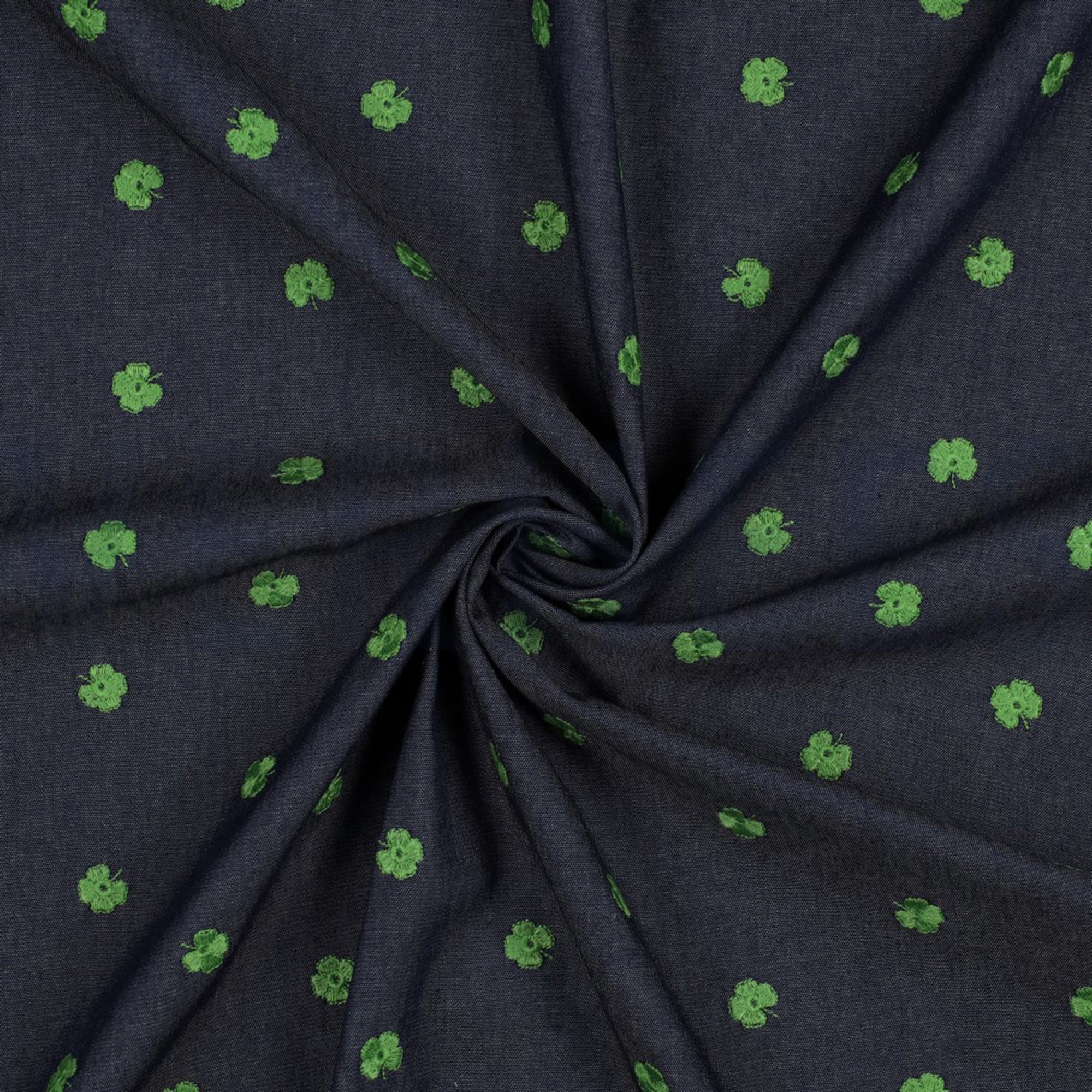 JEANS STICKEREI KLEEBLÄTTER INDIGO (high resolution) #2