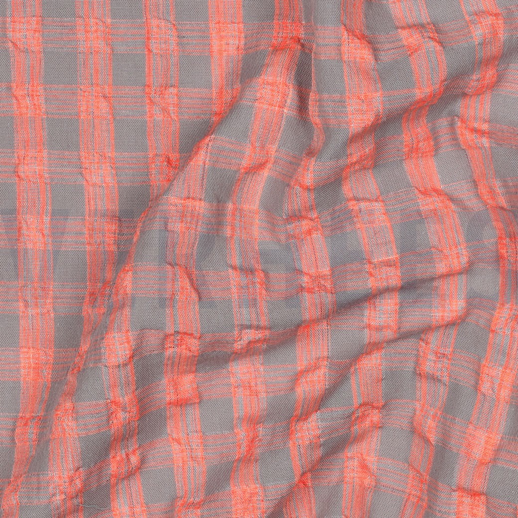 KATOEN GARENGEVERFD RUITEN NEON ROZE NEON/GRIJS #7