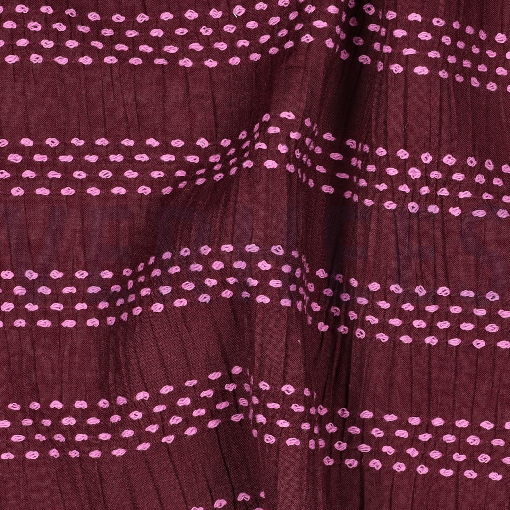 COTTON DOBBY JACQUARD STRIPES AUBERGINE #7