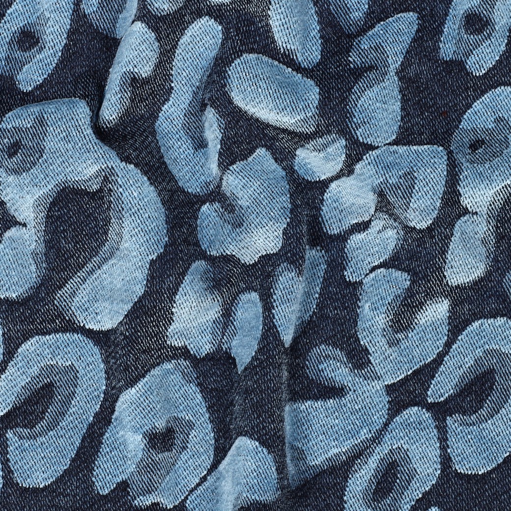 DENIM FLUWEEL JACQUARD DIERENHUID JEANSBLAUW #7
