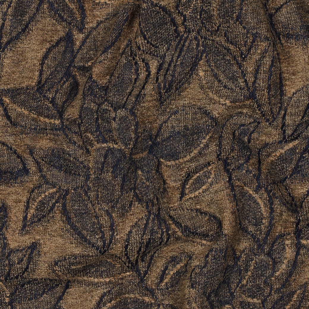 DENIM SAMT JACQUARD BLÄTTER BRAUN #7
