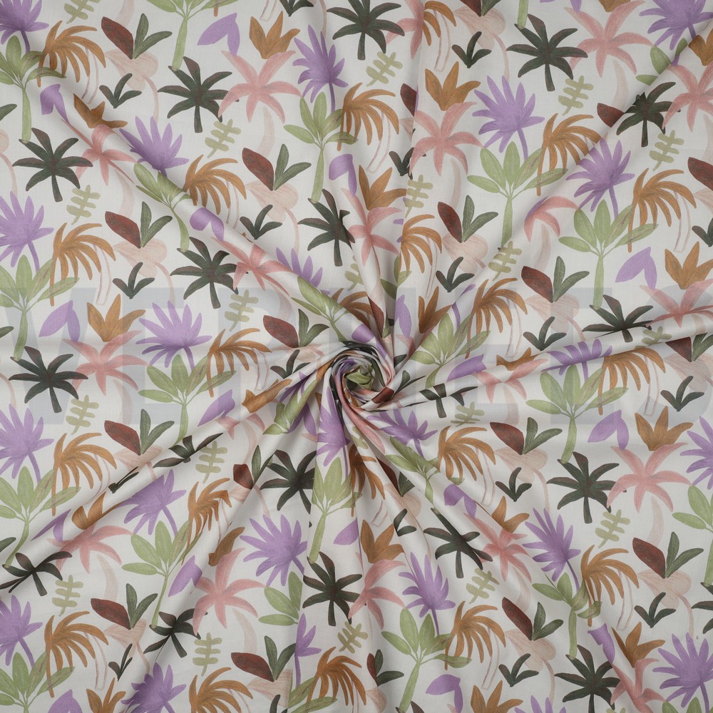 COTON VOILE DIGITAL PALM HAVEN LILAS #7