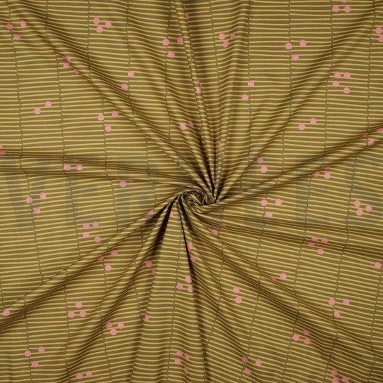 POPELINE DE COTON RAYURES CASSÉES VERT #7