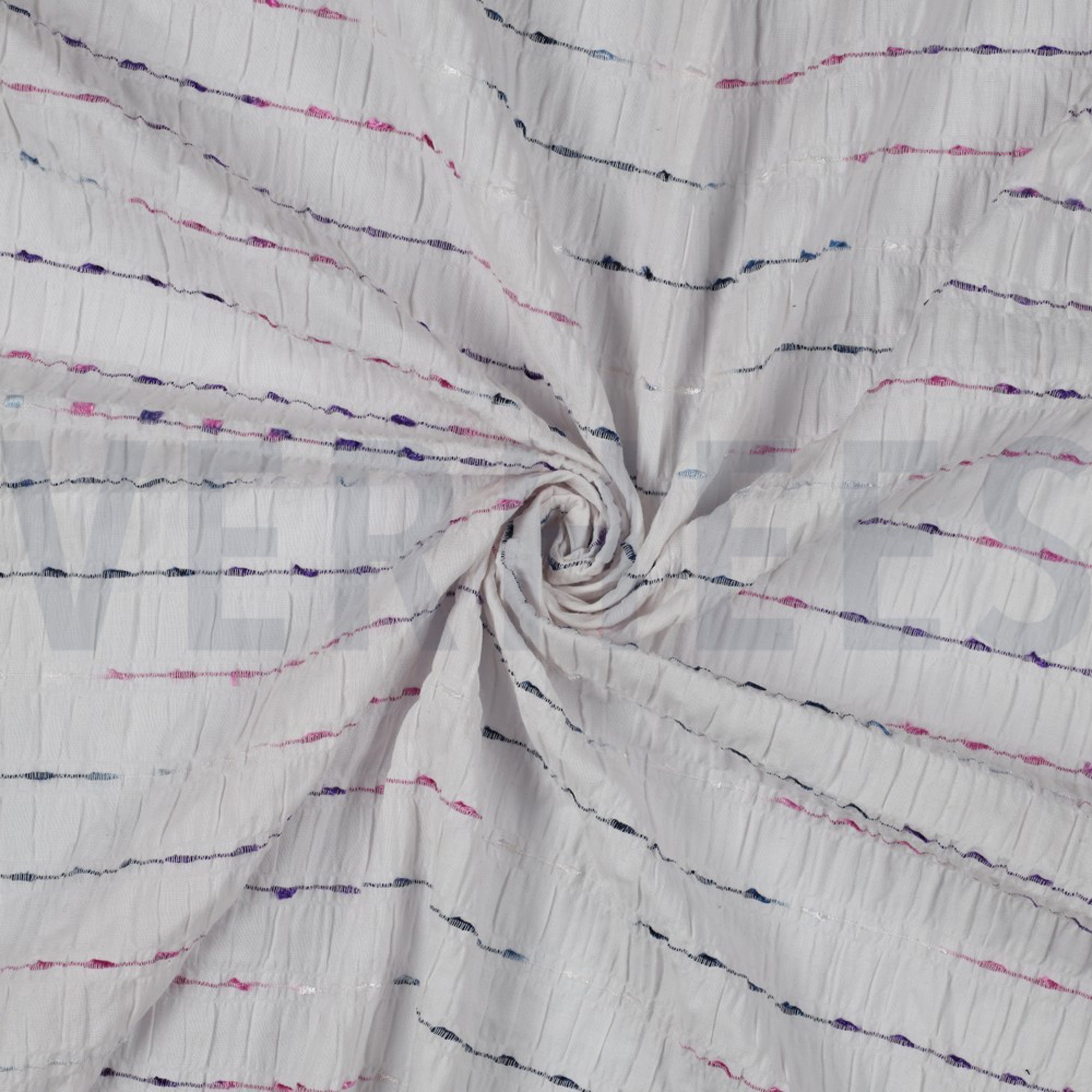 FRONCÉ COTON DOBBY RAYÉ BLANC (high resolution) #2