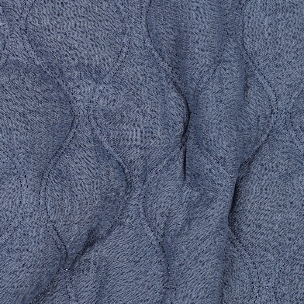 MUSSELIN QUILT JEANSBLAU #7