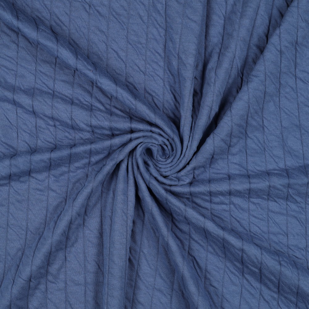 GEQUILTE JERSEY STREPEN JEANSBLAUW #7