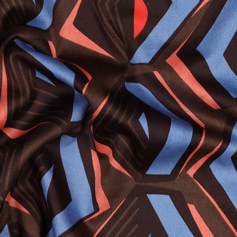 COTTON SATIN GEOMETRIC TAUPE #7