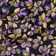 BAUMWOLLE SATIN BLUMEN SCHWARZ (thumbnail) #2