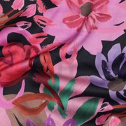 KATOEN SATIJN DIGITAAL BLOEMEN MARINEBLAUW (thumbnail) #2