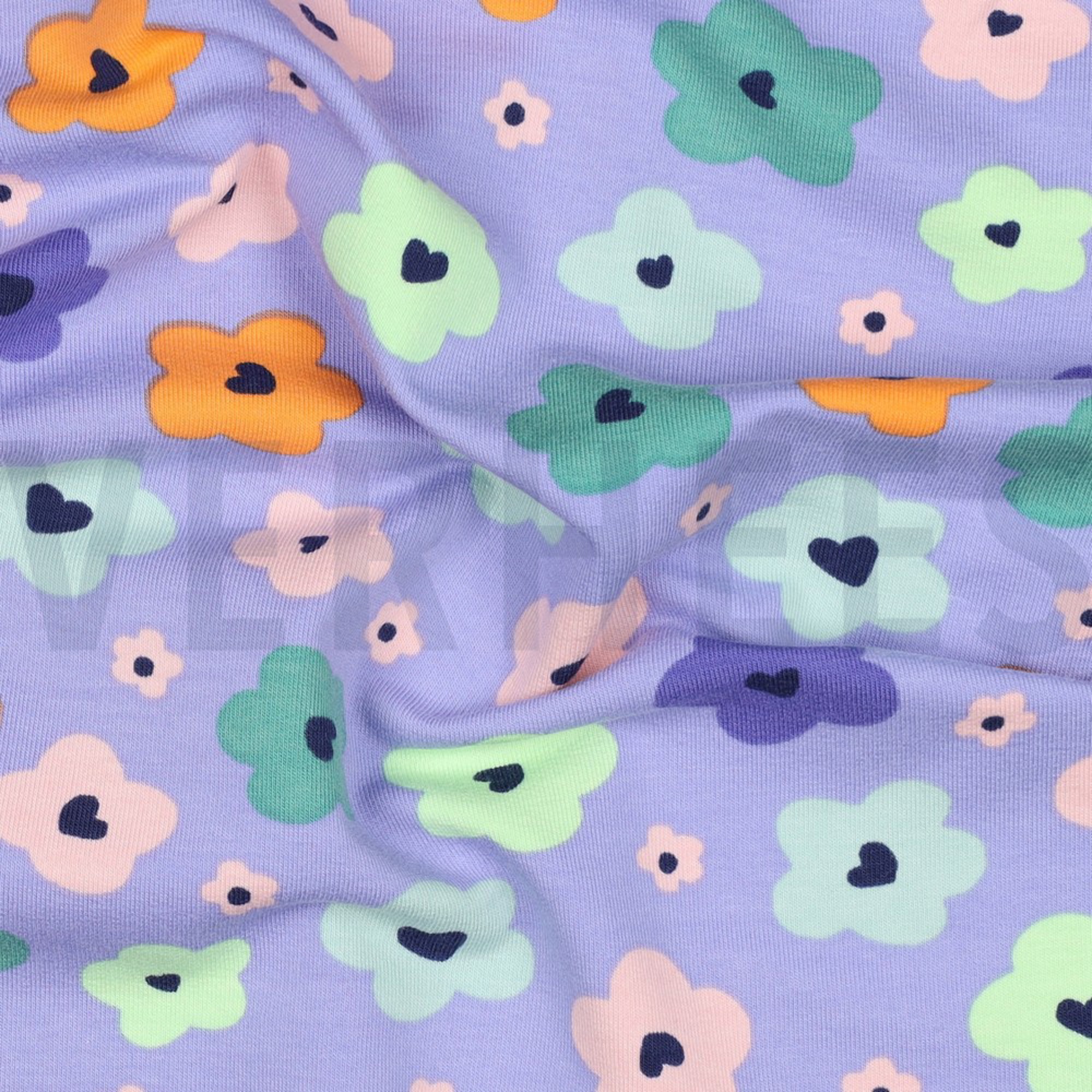 FRENCH TERRY ABSTRACT FLOWERS LAVENDER (high resolution) #2