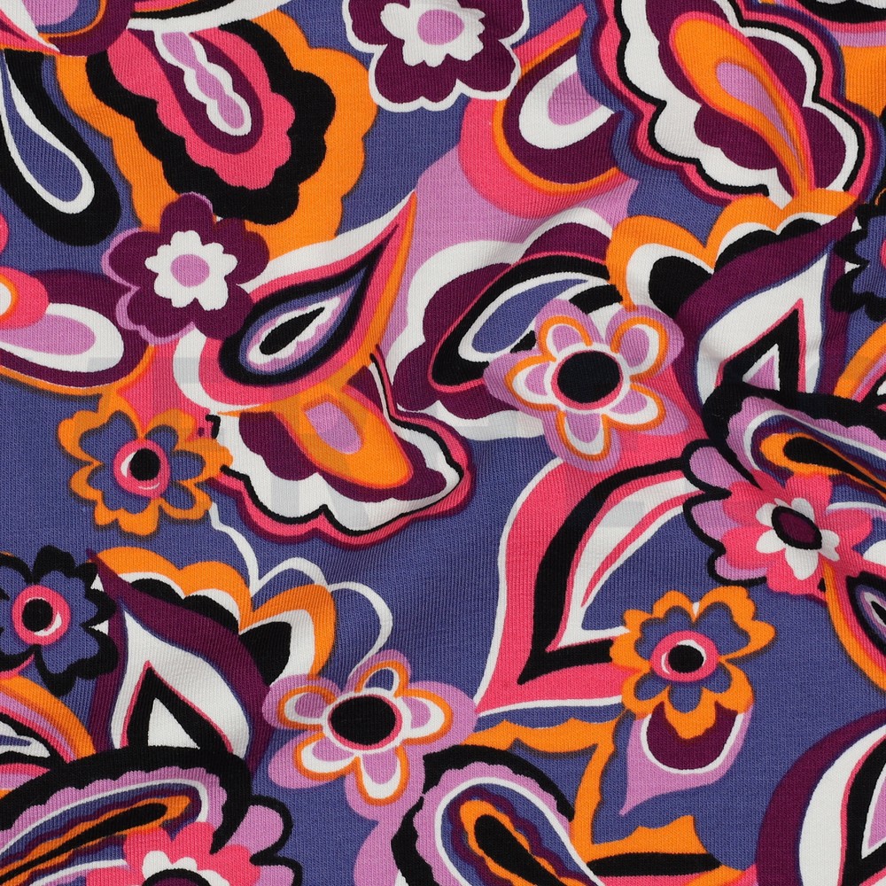 FRENCH TERRY BLOEMEN MARINEBLAUW #7