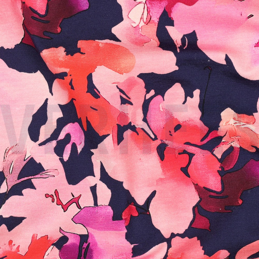 JERSEY DIGITAAL BLOEMEN MARINEBLAUW #7