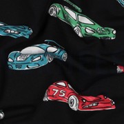 FRENCH TERRY VOITURES DE COURSE NOIR (thumbnail) #2