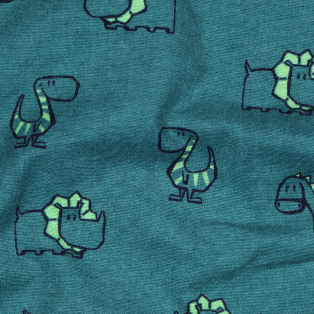FLANEL DINOSAURUSSEN PETROL #7