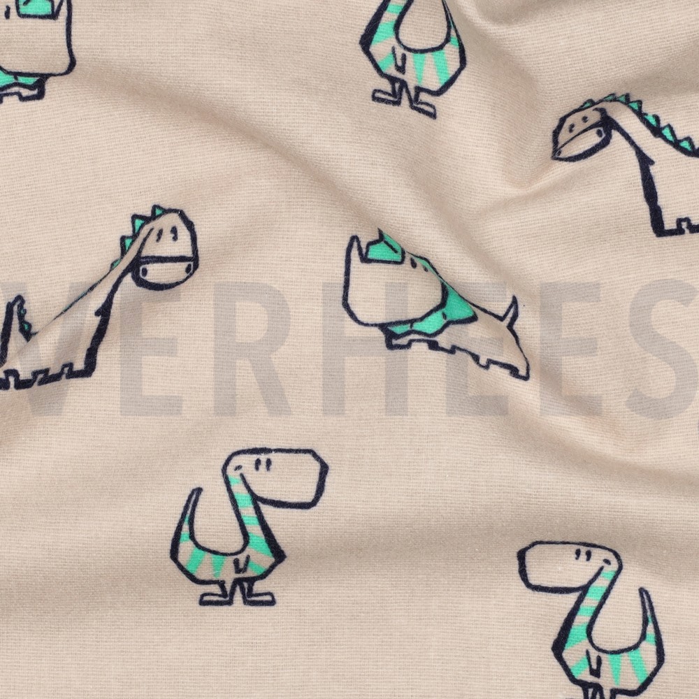 FLANEL DINOSAURUSSEN BEIGE #7