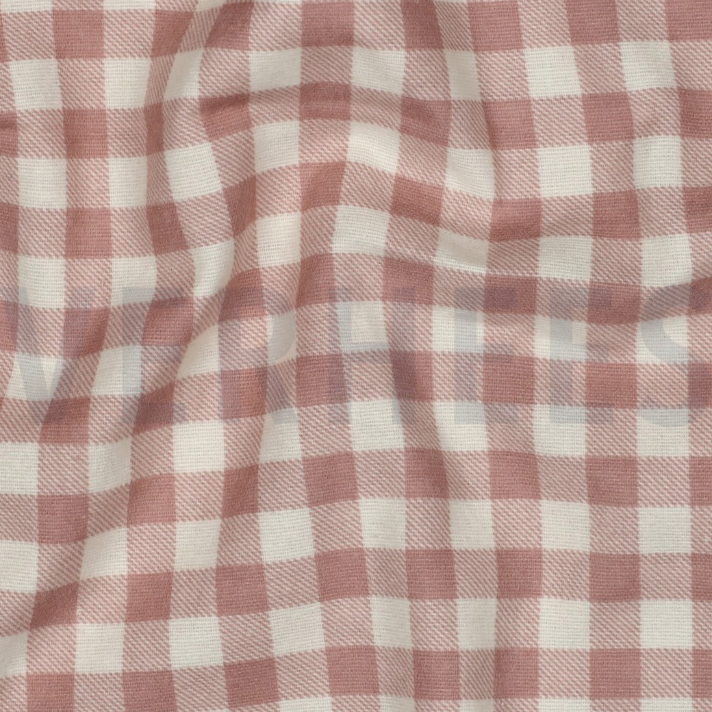 FLANELLE CARREAUX ROSE CLAIR #7