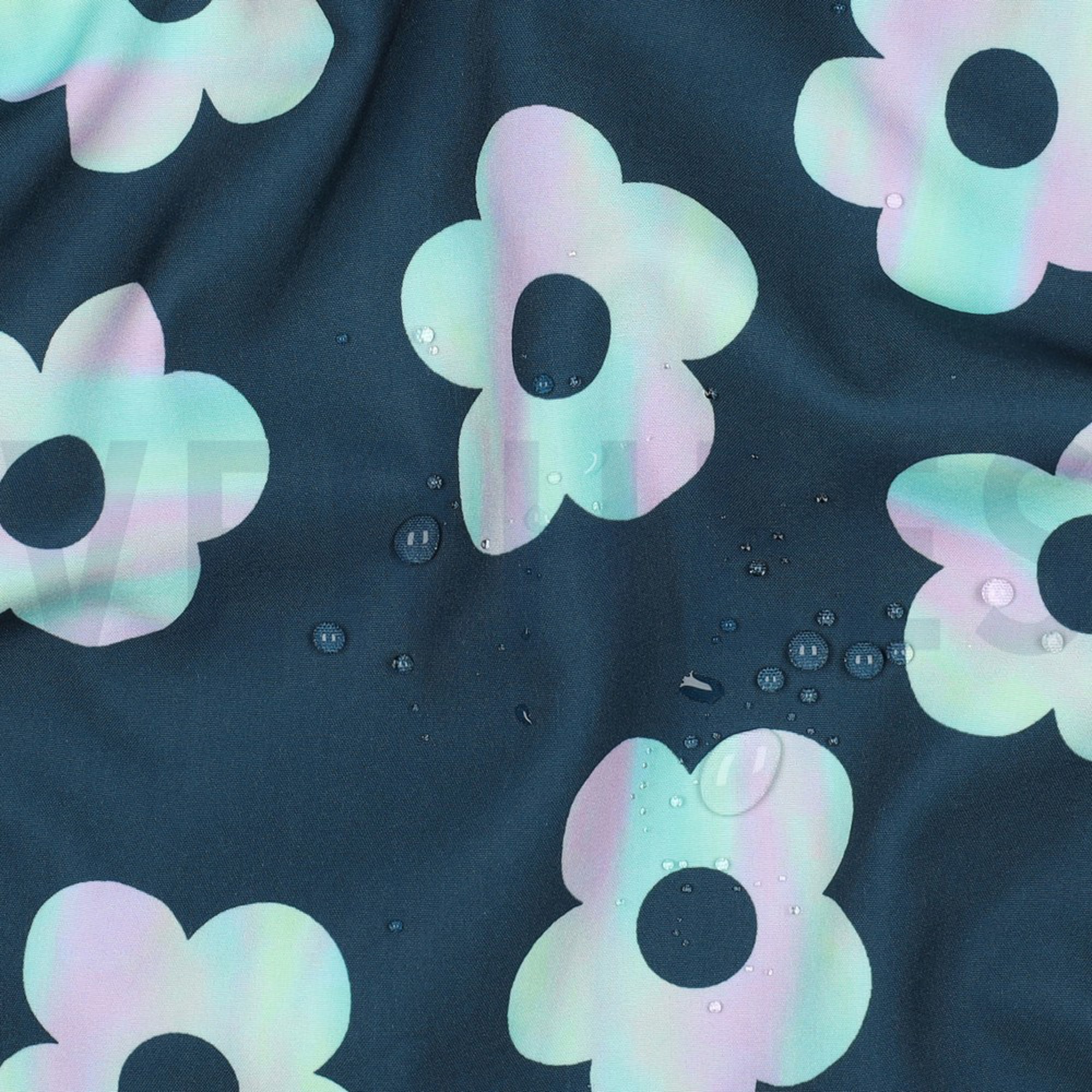 SOFTSHELL DIGITAL FLEURS PÉTROLE FONCÉ (high resolution) #2