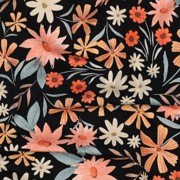 JERSEY DIGITAL FLEURS NOIR (thumbnail) #2